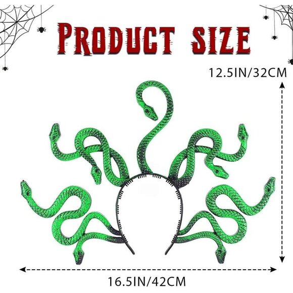 Snake Headband Plastic Green Halloween Cosplay Hair Accessory Women main image 4